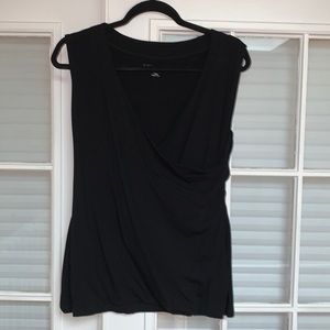 Soft Surroundings Sleeveless Wrap Blouse, size Large, Black